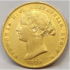 AUSTRALIA 1870 . ONE 1 SOVEREIGN . SYDNEY . GOLD